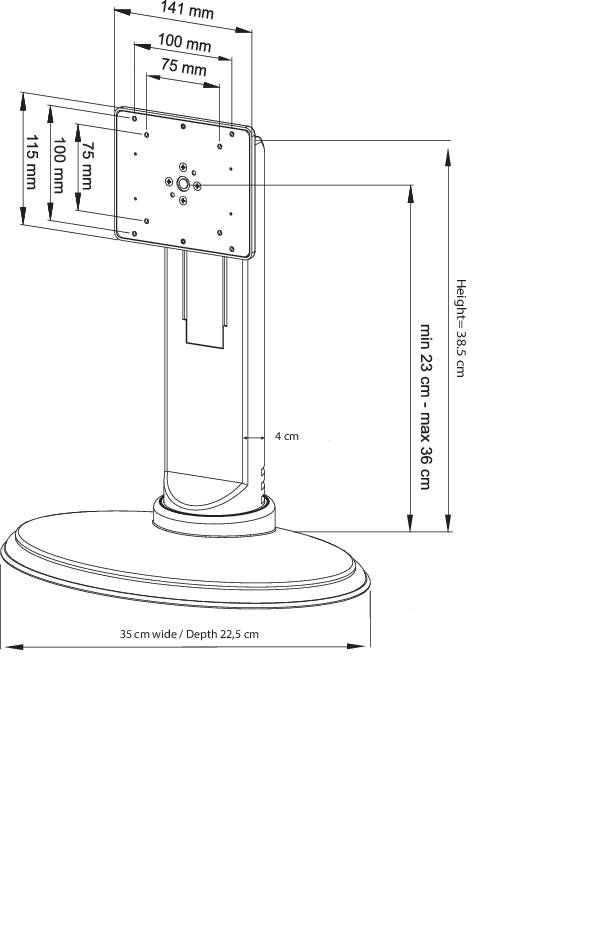Neomounts FPMA-D875BLACK 1fach Monitor-Standfuß 25,4 cm (10") - 68,6 cm (27") Höhenverstellbar, Neigbar, Schwenkbar