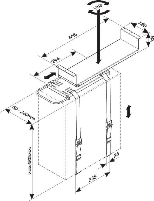 Neomounts PC Halterung Untertisch CPU-D050BLACK CPU-D050BLACK Schwarz Belastbar bis=20 kg