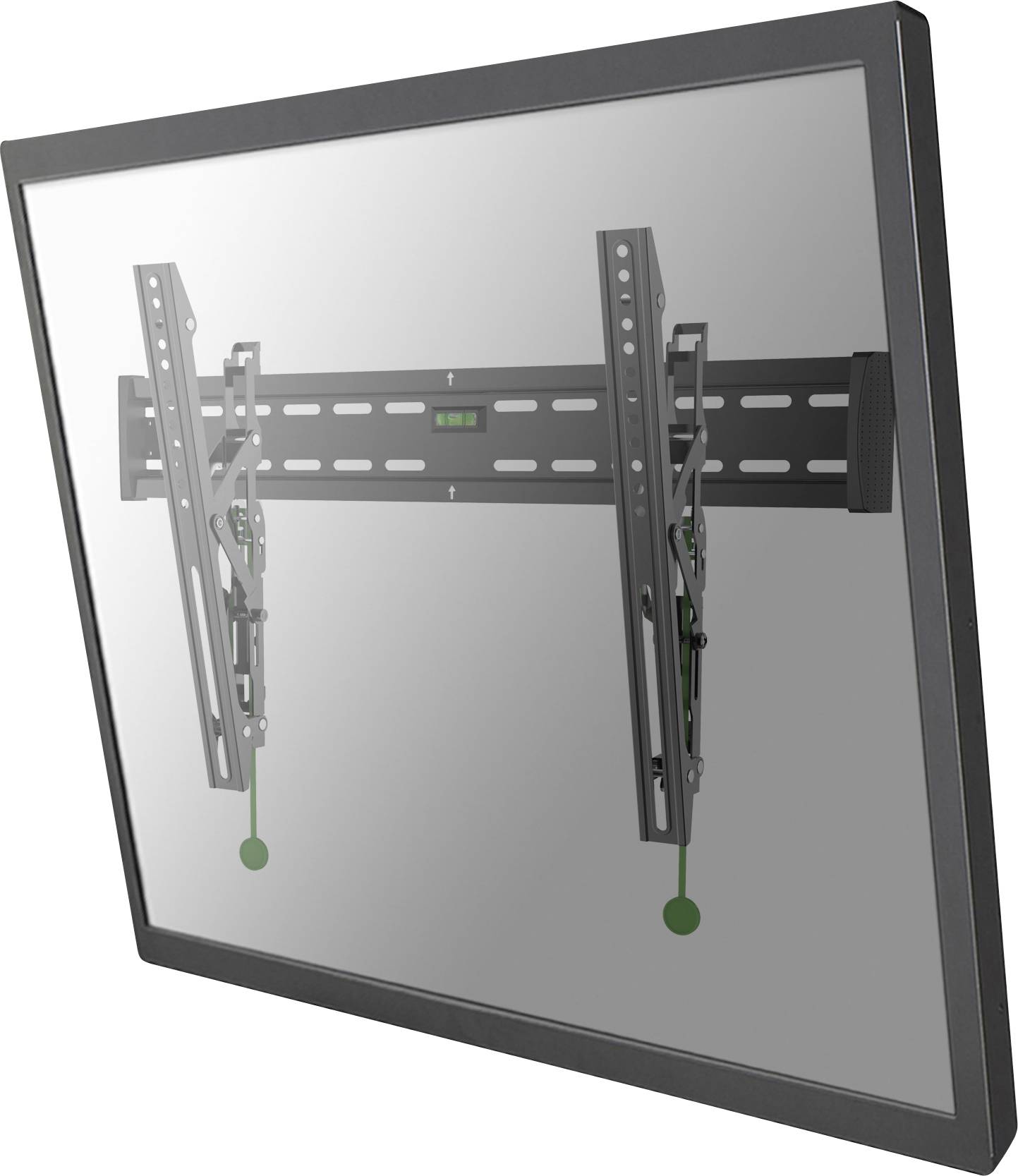 Wandhalterung für Flachbildfernseher, neigbar, mit integrierter Wasserwaage, geeignet für große Bildschirme.