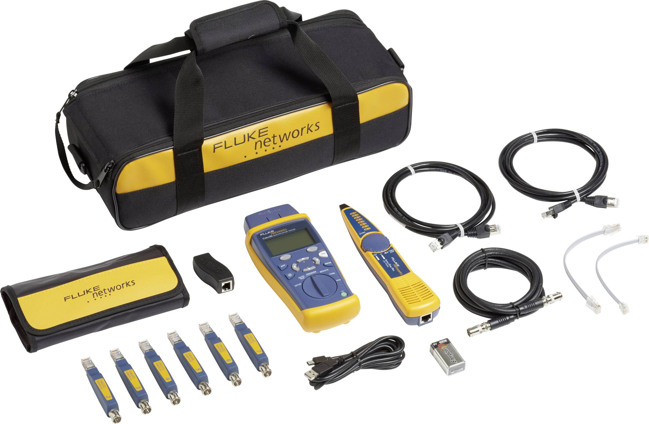 Fluke Networks CIQ-KIT CableIQ Advanced IT Kit mit fester Tasche, Remote ID´s und IntelliTone 200 P