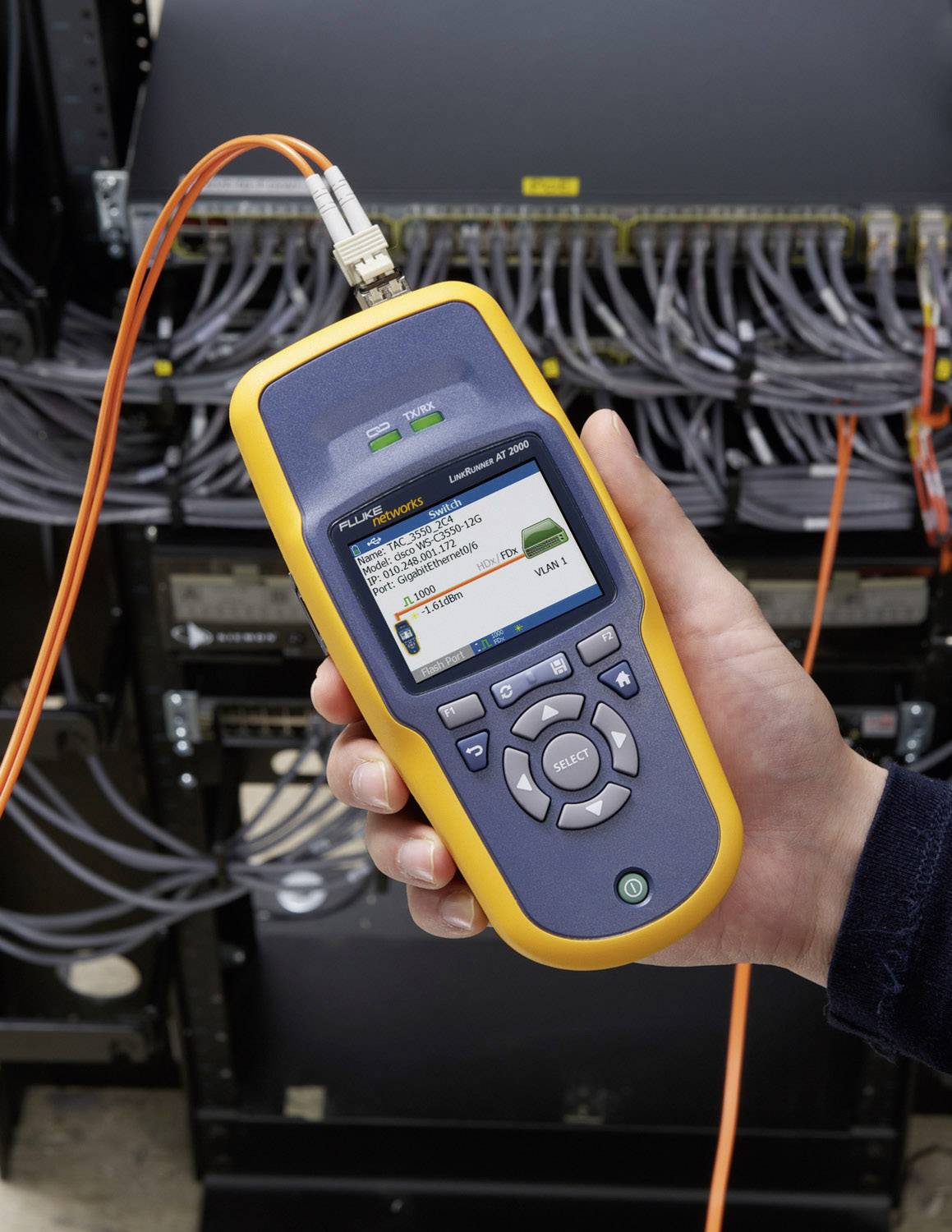 Fluke Networks LRAT-2000 LinkRunner AT 2000 Network Auto-Tester (fiber + s/w options), Kabel-Prüfgerät, Kabeltester