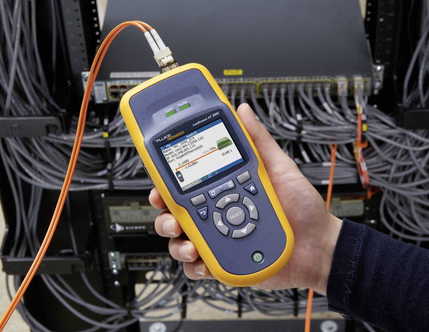 Fluke Networks LRAT-2000 LinkRunner AT 2000 Network Auto-Tester (fiber + s/w options), Kabel-Prüfgerät, Kabeltester