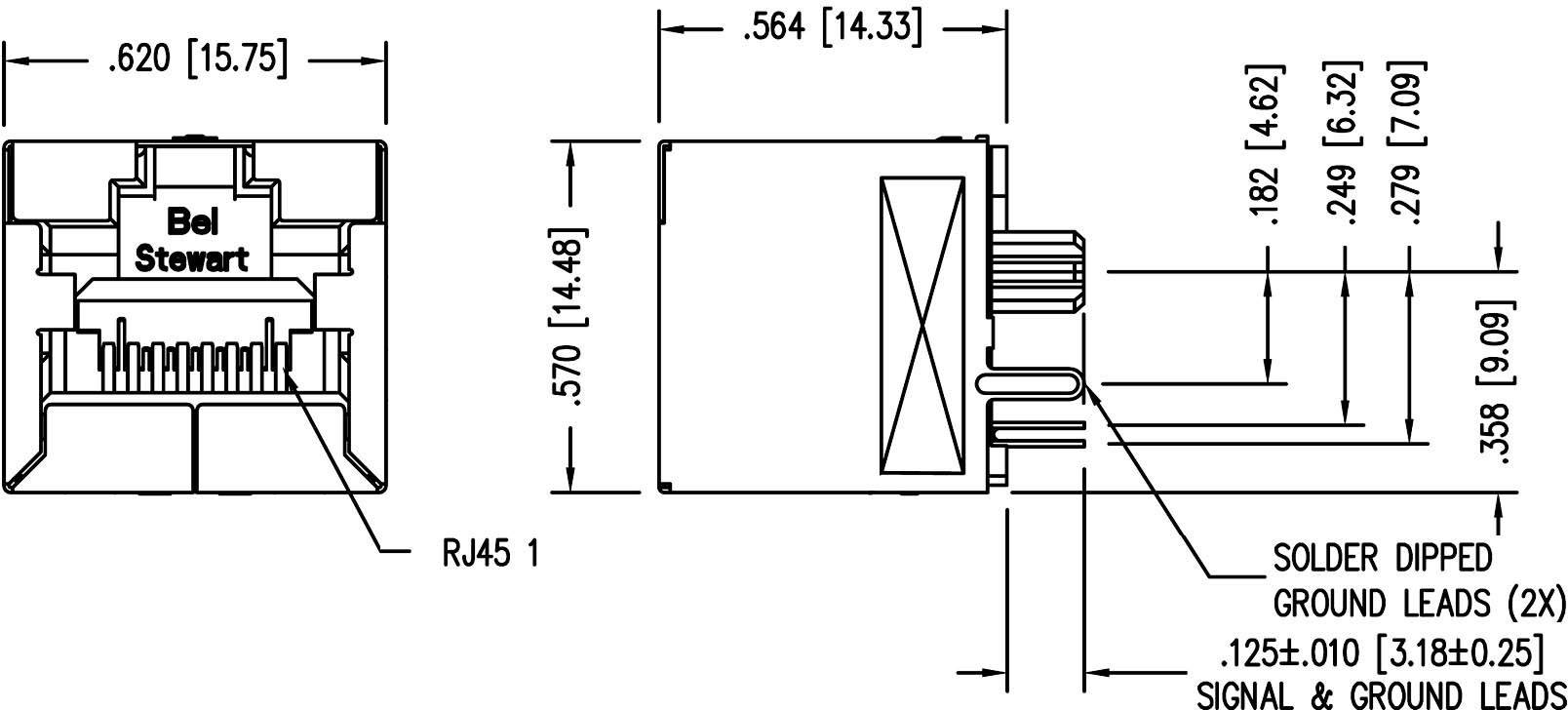 BEL Stewart Connectors SS-60300-016 Modular-Einbaubuchse vertikal geschirmt Cat.6a SS-60300-016 Buchse, Einbau vertikal Pole