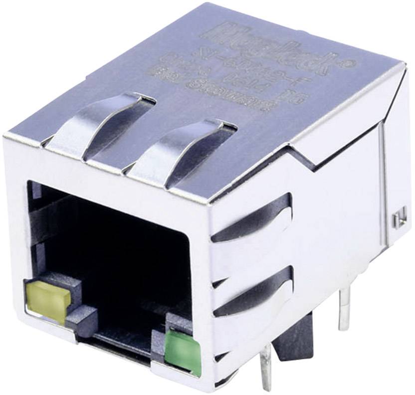 BEL Stewart Connectors MagJack 10/100Base-TX 4 Übertrager mit LEDs Tab down SI-60062-F Buchse, Einbau horizontal 10/100Base-TX Pole: 8P8C Vernickel
