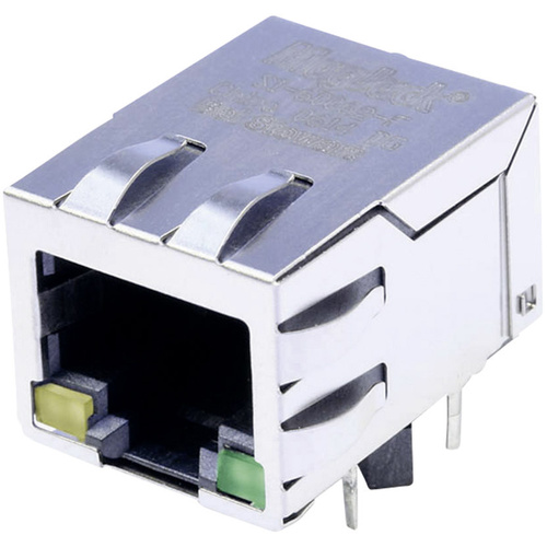 BEL Stewart Connectors MagJack 10/100Base-TX 4 Übertrager mit LEDs Tab down SI-60062-F Buchse, Einbau horizontal 10/100Base-TX