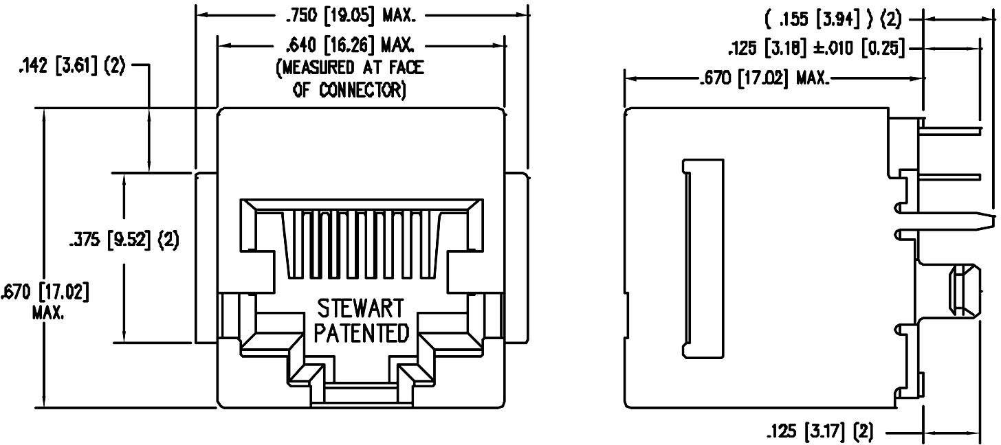BEL Stewart Connectors SS65100-022F Modular-Einbaubuchse vertikal geschirmt mit Flansch SS65100-022F Buchse, Einbau vertikal
