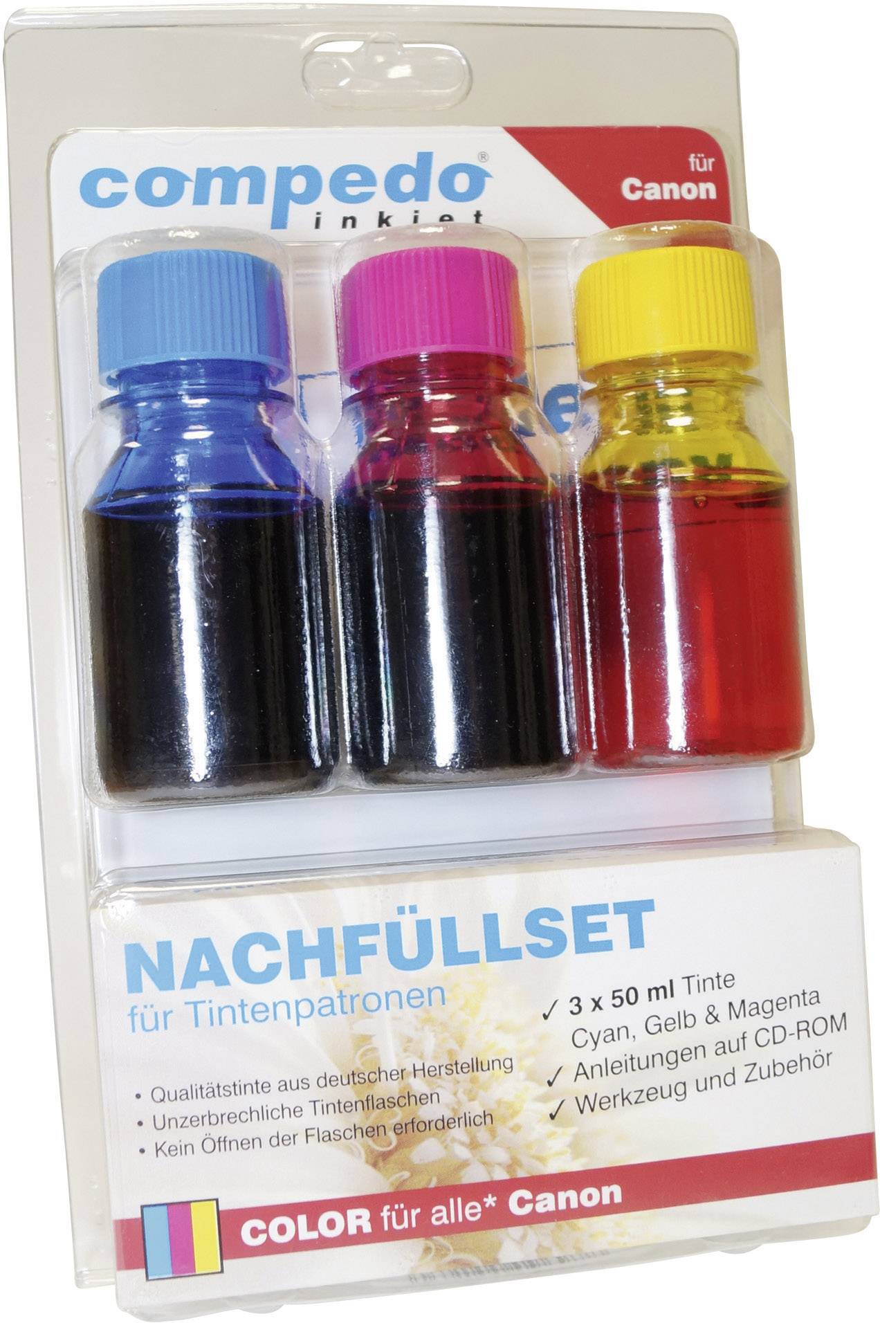 Compedo MREFILL07 Tintenpatronen-Nachfüllset Passend für Geräte des Herstellers: Canon Cyan, Magen