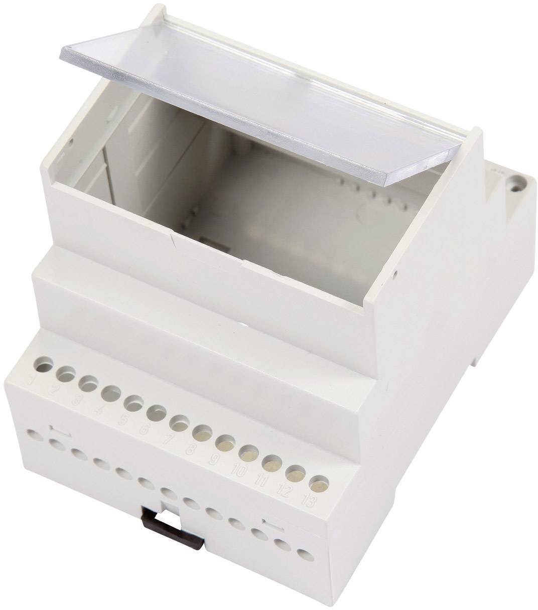 Weltron MR4/A FA TR RAL7035 ABS Hutschienen-Gehäuse mit transparentem Klappdeckel 70 x 90 x 68 ABS Lichtgrau (RAL 7035) 1St.