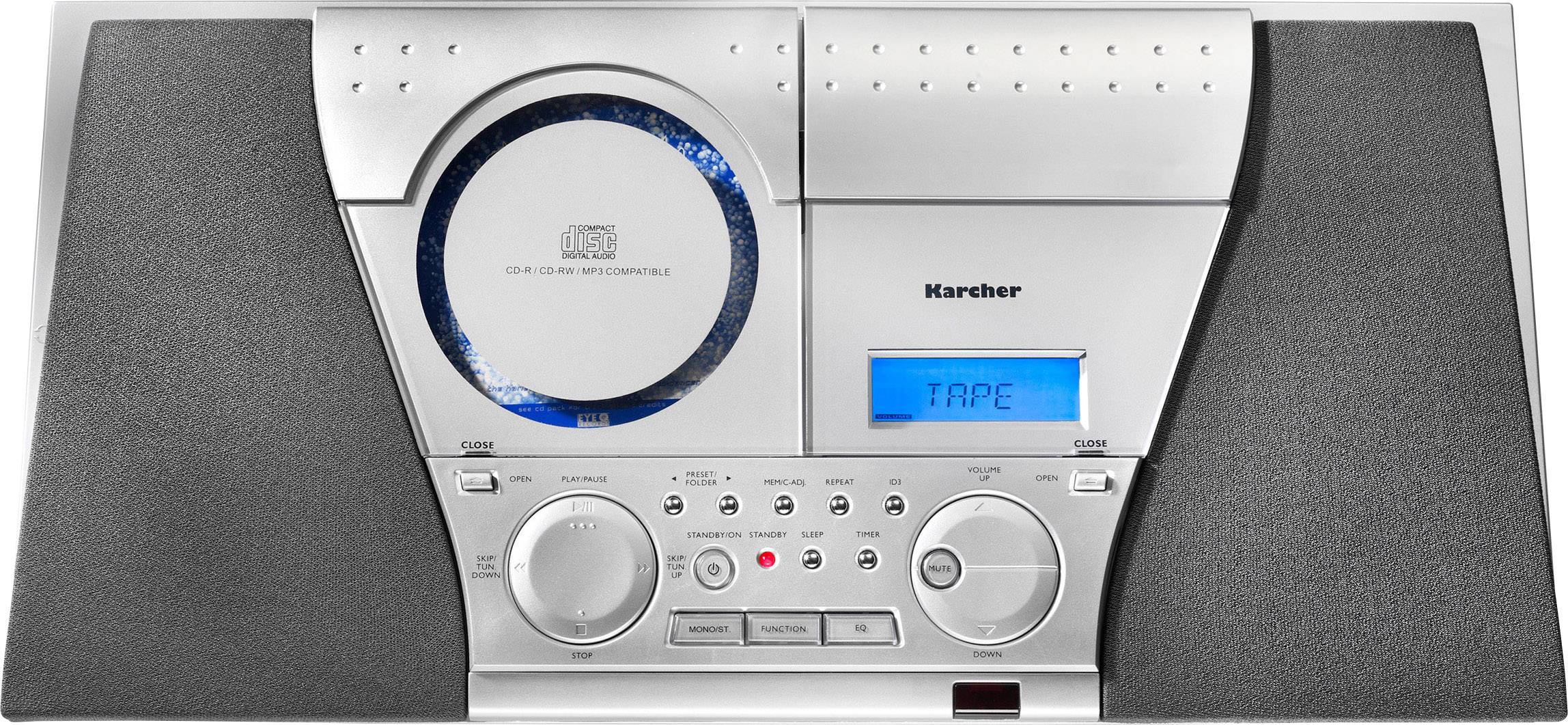 Karcher MC 6550(N) Stereoanlage AUX, CD, Kassette, UKW, Wandmontage Silber