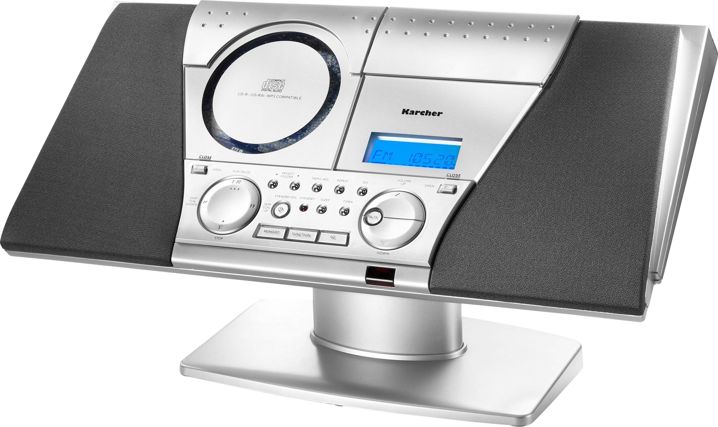 Karcher MC 6550(N) Stereoanlage AUX, CD, Kassette, UKW, Wandmontage Silber