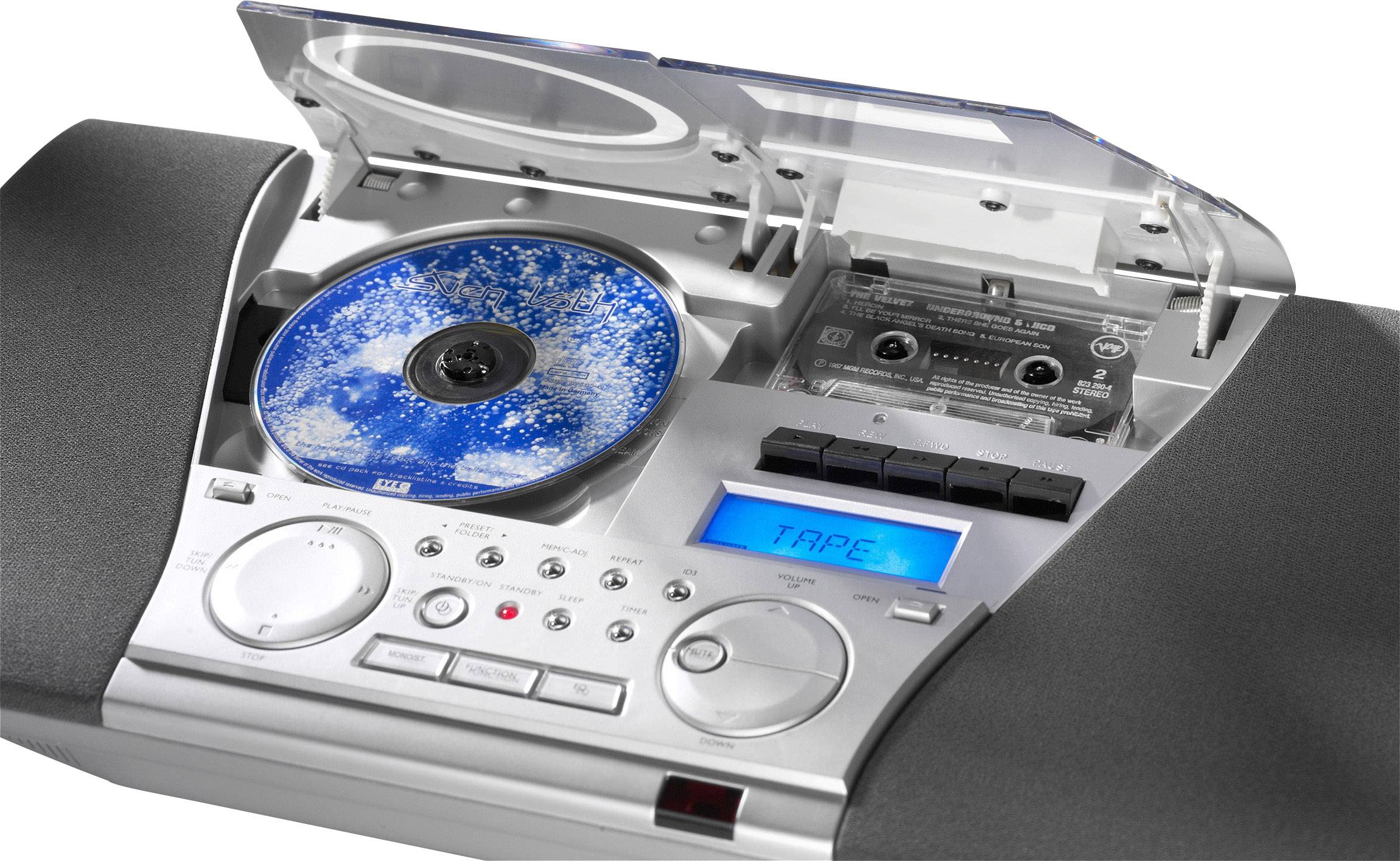 Karcher MC 6550(N) Stereoanlage AUX, CD, Kassette, UKW, Wandmontage Silber