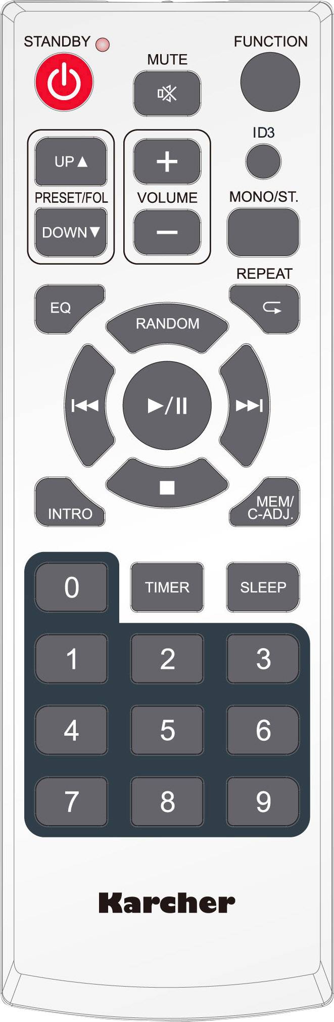 Karcher MC 6550(N) Stereoanlage AUX, CD, Kassette, UKW, Wandmontage Silber