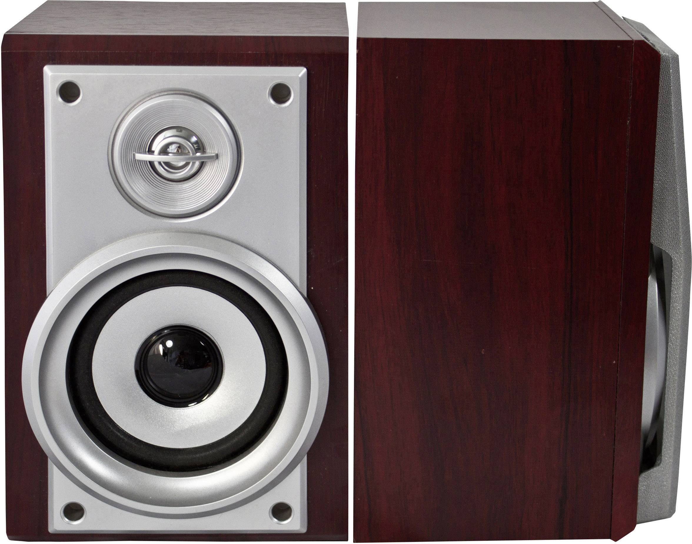 Karcher KA 320 Stereoanlage CD, Kassette, MW, Plattenspieler, SD, USB, UKW, 2 x 2 W Holz, Silber