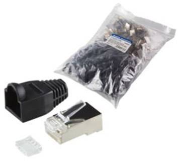LogiLink MP0022 RJ45-Steckverbinder CAT 6, geschirmt MP0022 Stecker, gerade Pole: 8P8C Schwarz 100
