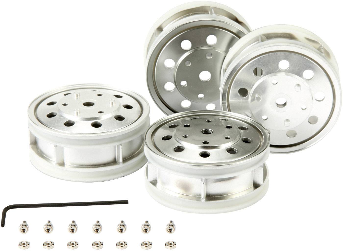 Tamiya 1:14 LKW-Auflieger Felgen 22 mm Kunststoff Euro-Optik Chrom (matt) 2 St.