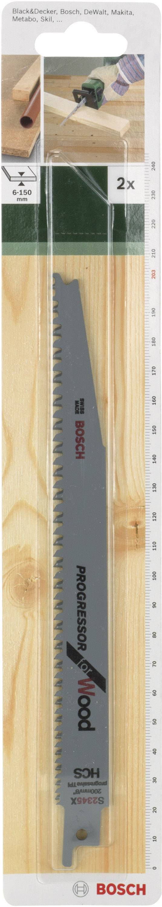 Bosch Accessories 2609256704 Säbelsägeblatt HCS, S 2345 X Progressor for Wood Sägeblatt-Länge 203mm 2St.