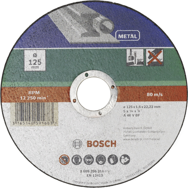 Bosch Accessories A 46 T BF 2609256314 Trennscheibe gerade 115 mm Metall