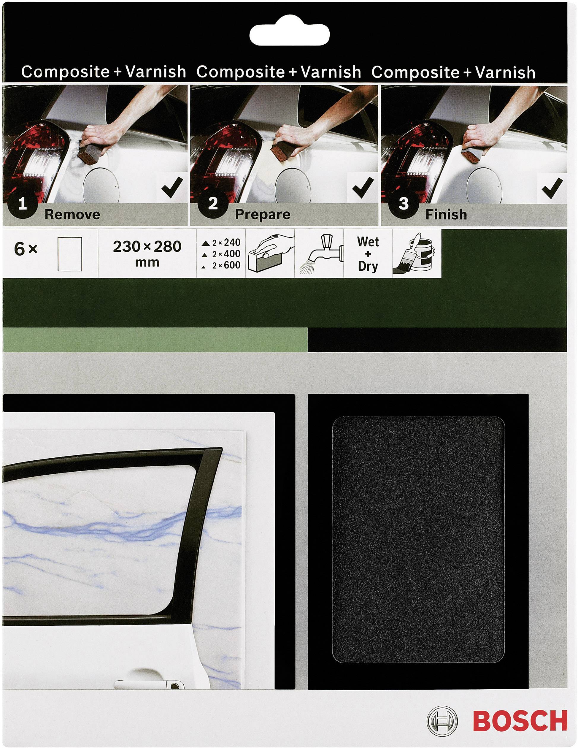 Bosch Accessories 2609256C47 Handschleifpapier-Set Körnung (num) 240, 400, 600 (L x B) 230 mm x 280