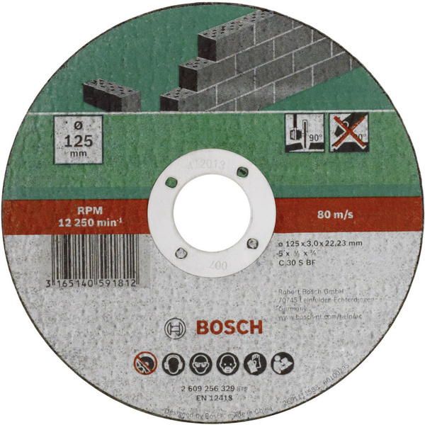 Bosch Accessories C 30 S BF 2609256328 Trennscheibe gerade 115mm Stein, Beton