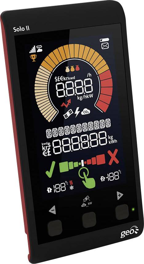 GEO Solo II Display Pack LED Energiekosten-Messgerät Datenloggerfunktion, inkl. externem Display, LCD-Farbdisplay, Stromtarif