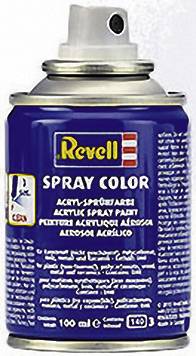 Eine blaue Sprühdose von Revell mit der Aufschrift 'SPRAY COLOR', enthält 100 ml Acrylfarbe. Ideal für Modellbauprojekte.