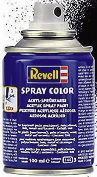 Sprühdose mit Acrylfarbe der Marke 'Revell Spray Color'. Die Dose ist blau mit weißem Text und zeigt eine Grafikkapazität von 100 ml.