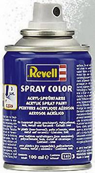 Sprühdose von Revell mit blauem Etikett und Aufschrift 'Spray Color'. Enthält Acryllack, 100 ml, geeignet für Modellbau.