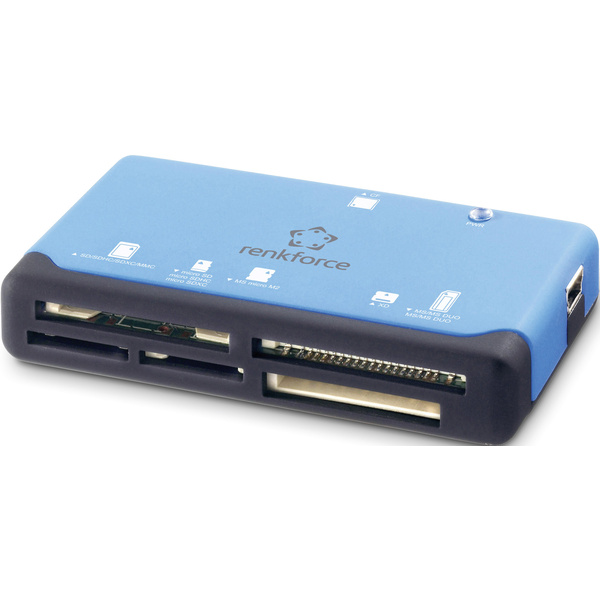 Lecteur de carte mémoire externe Renkforce CR17e USB 2.0 bleu