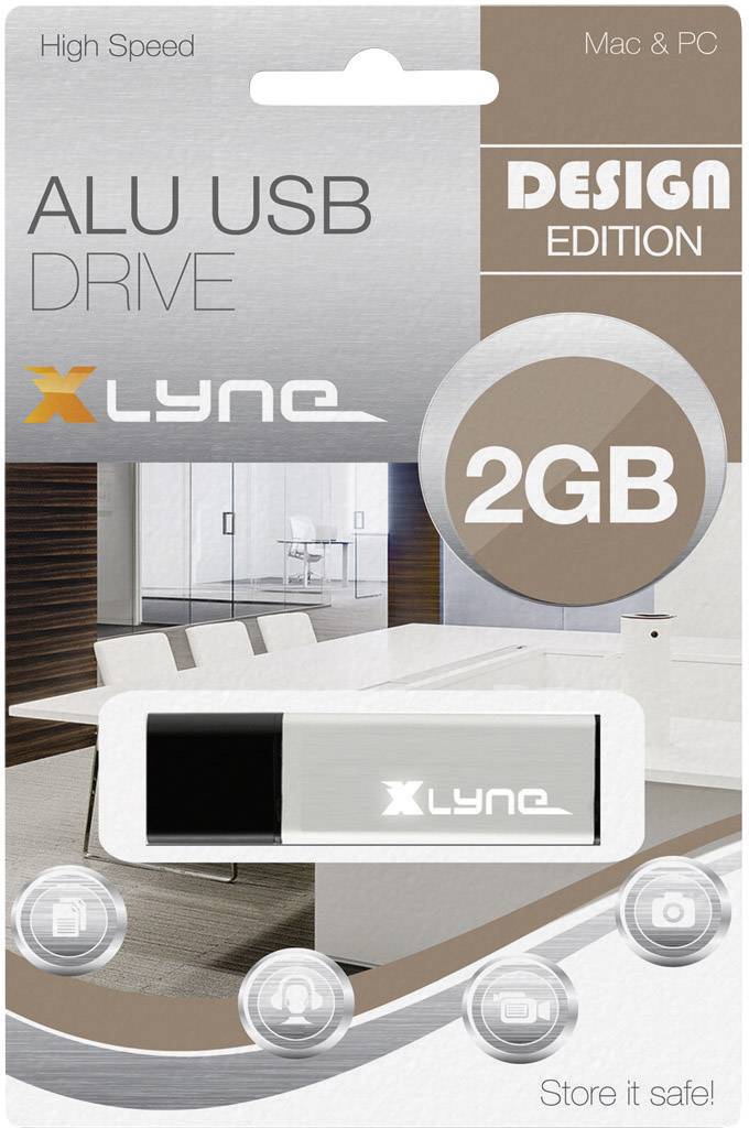 Xlyne ALU USB-Stick 2GB Aluminium 177554 USB-A (USB 2.0)