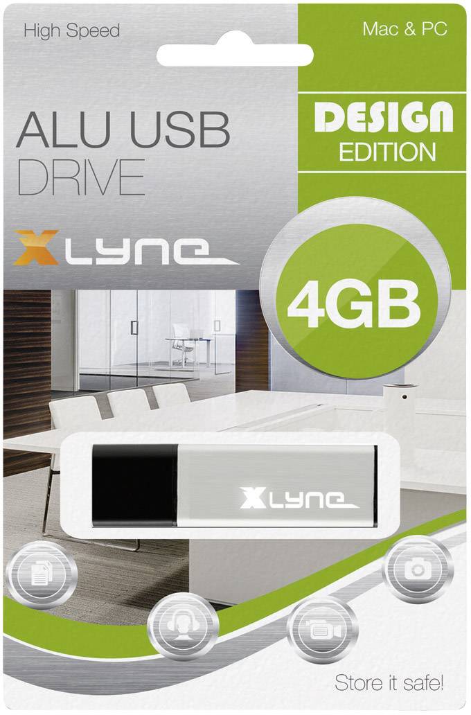 Xlyne ALU USB-Stick 4GB Aluminium 177555 USB-A (USB 2.0)