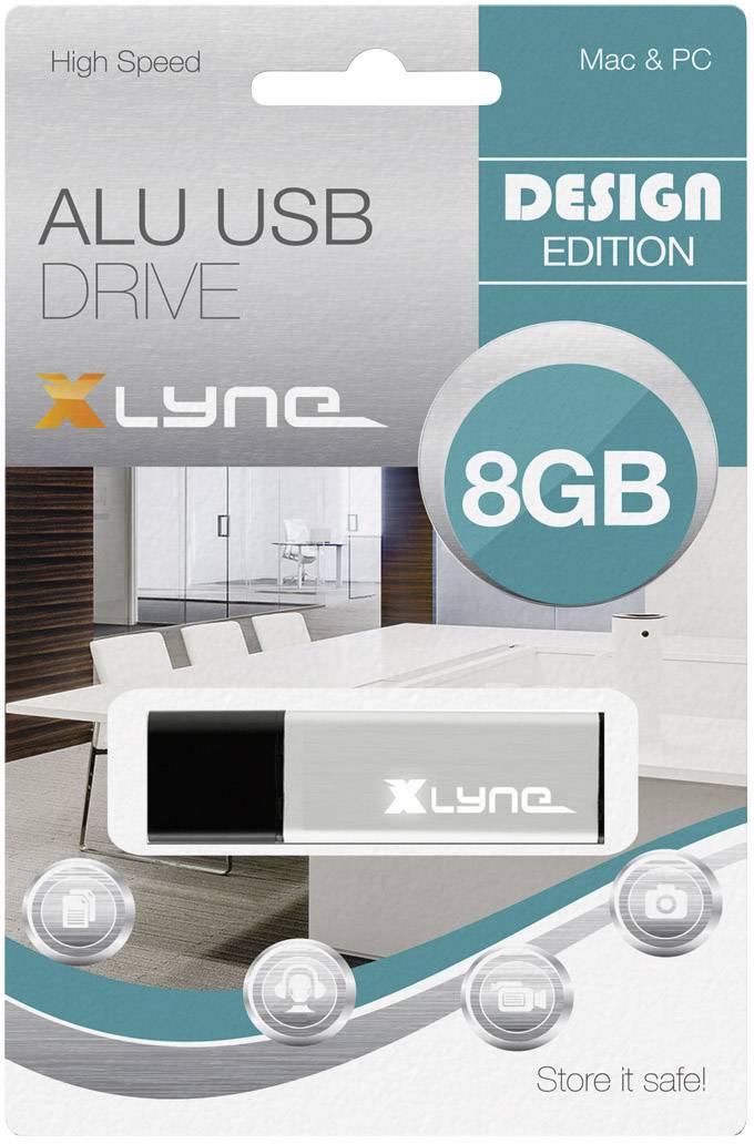 Xlyne ALU USB-Stick 8GB Aluminium 177556-2 USB-A (USB 2.0)