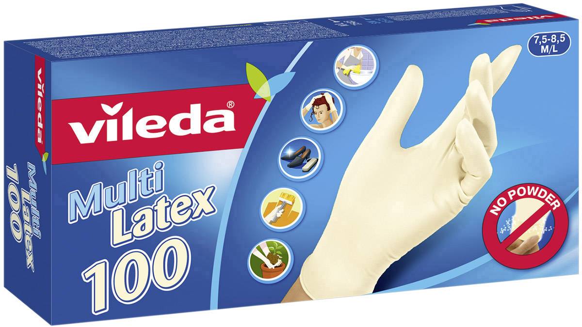 Vileda Gummi-Handschuhe Multi Latex M/L 100 Stück