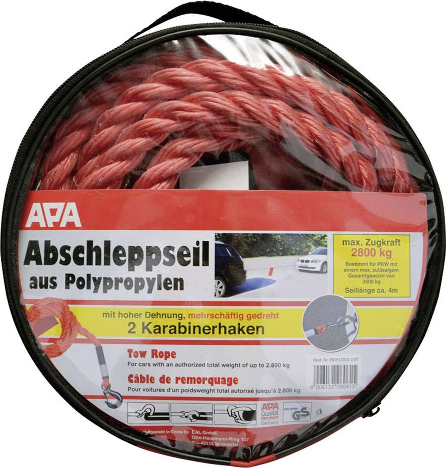 APA 26061 Abschleppseil Polypropylen bis 2800kg