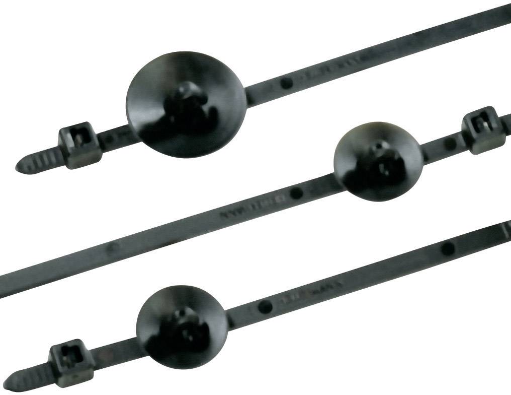 HellermannTyton 150-15493 T80RSFT Kabelbinder 190mm 4.60mm Schwarz mit Spreizanker und Teller