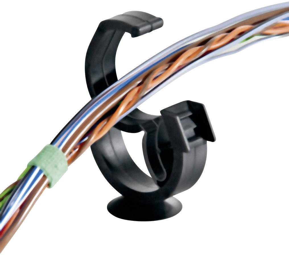 HellermannTyton AHC3BHR Kabelhalter 151-00370 Bündel-Ø-Bereich 10 bis 14mm selbstverschließend, wiederverschliessbar Schwarz