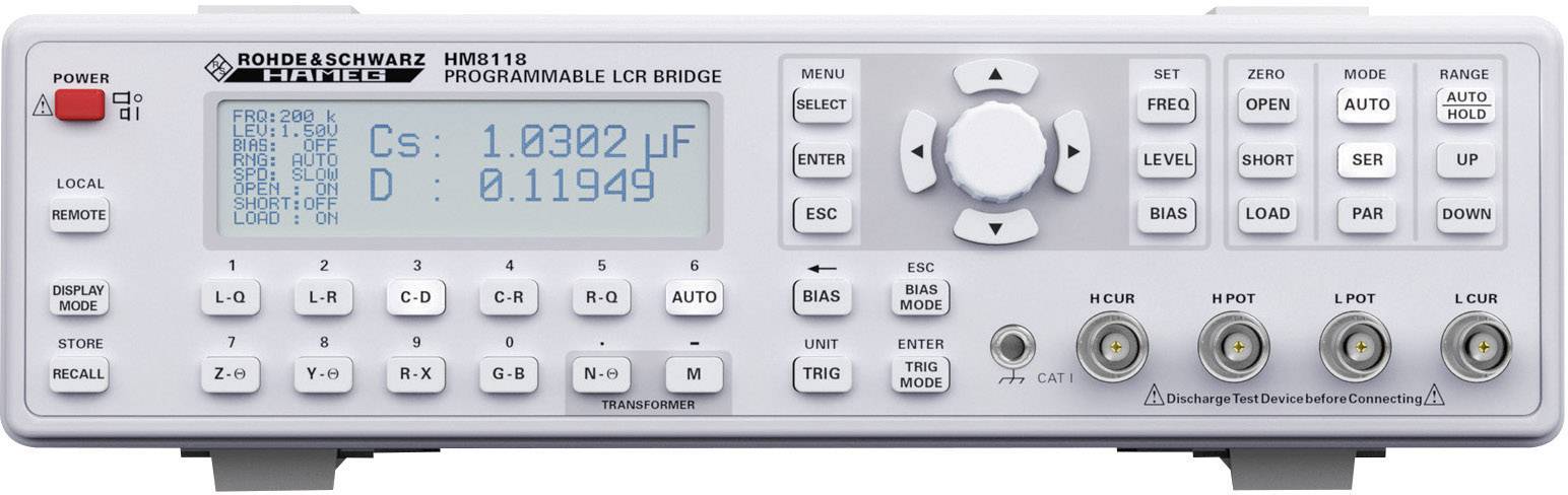 Rohde & Schwarz HM8118 LCR Messbrücke digital CAT I Anzeige (Counts