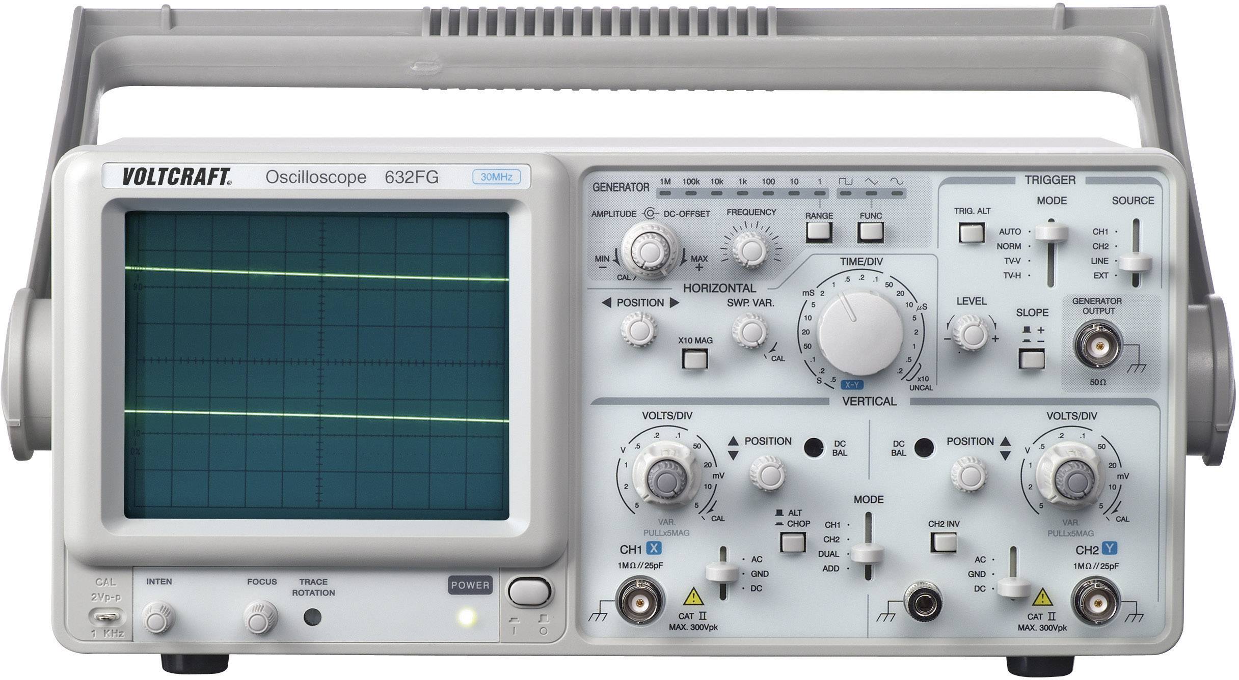 VOLTCRAFT Analog-Oszilloskop 632 FG 30MHz 2-Kanal Funktionsgenerator