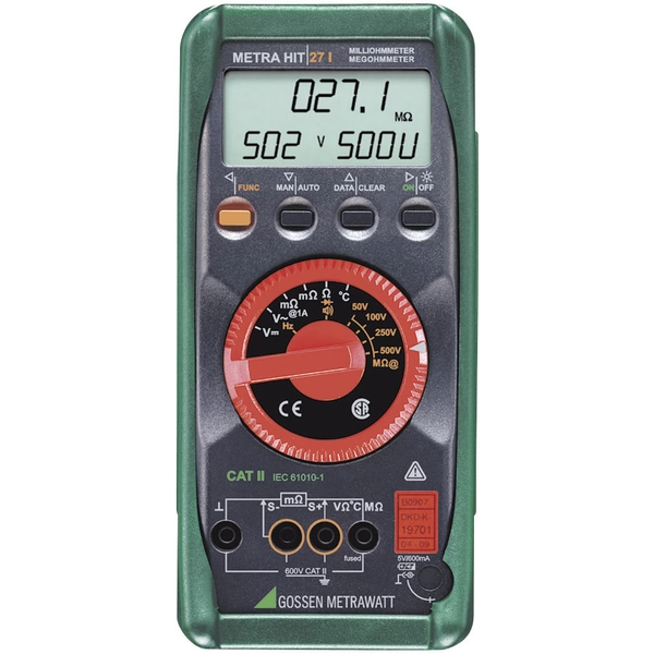 Gossen Metrawatt Metrahit 27I Isolationsmessgerät kalibriert (DAkkS-akkreditiertes Labor) 50 V, 100 V, 250 V, 500V 3000 MΩ Gossen Metrawatt Metrahit 27I Isolationsmessgerät kalibriert (DAkkS-akkreditiertes Labor) 50 V, 100 V, 250 V, 500V 3000 MΩ