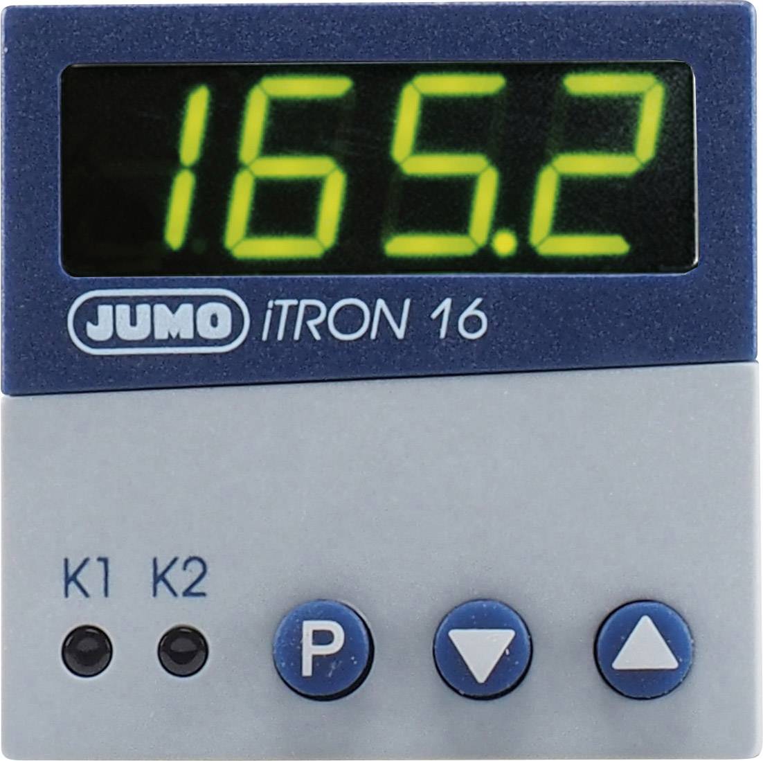 Jumo iTRON 16 PID Temperaturregler Pt100, Pt1000, KTY11-6, L, J, U, T, K, N, S, R, B -200 bis +1820 °C Relais 3 A, Transistor (L x B x H) 48 x 48