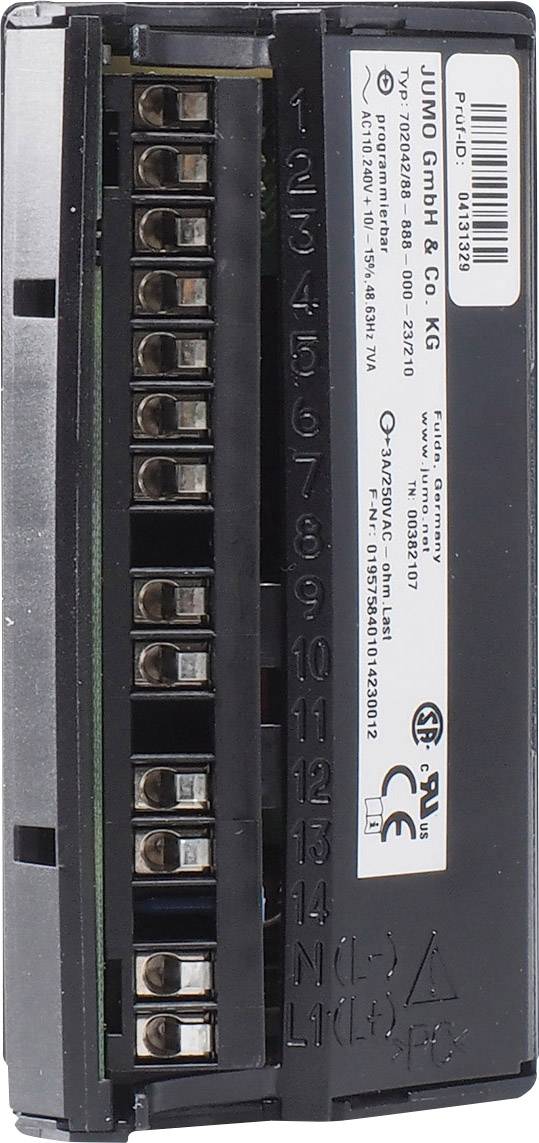 Jumo iTRON 08 H PID Temperaturregler Pt100, Pt1000, KTY11-6, L, J, U, T, K, N, S, R, B -200 bis +1820°C Relais 3 A, Transistor