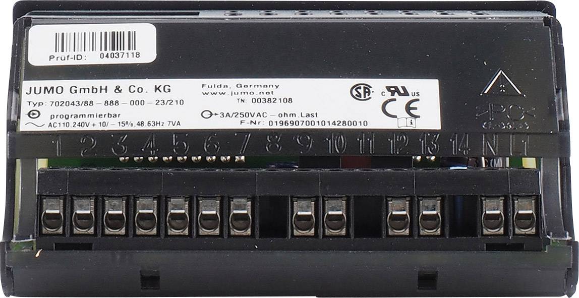 Jumo iTRON 08 Q PID Temperaturregler Pt100, Pt1000, KTY11-6, L, J, U, T, K, N, S, R, B -200 bis +1820°C Relais 3 A, Transistor