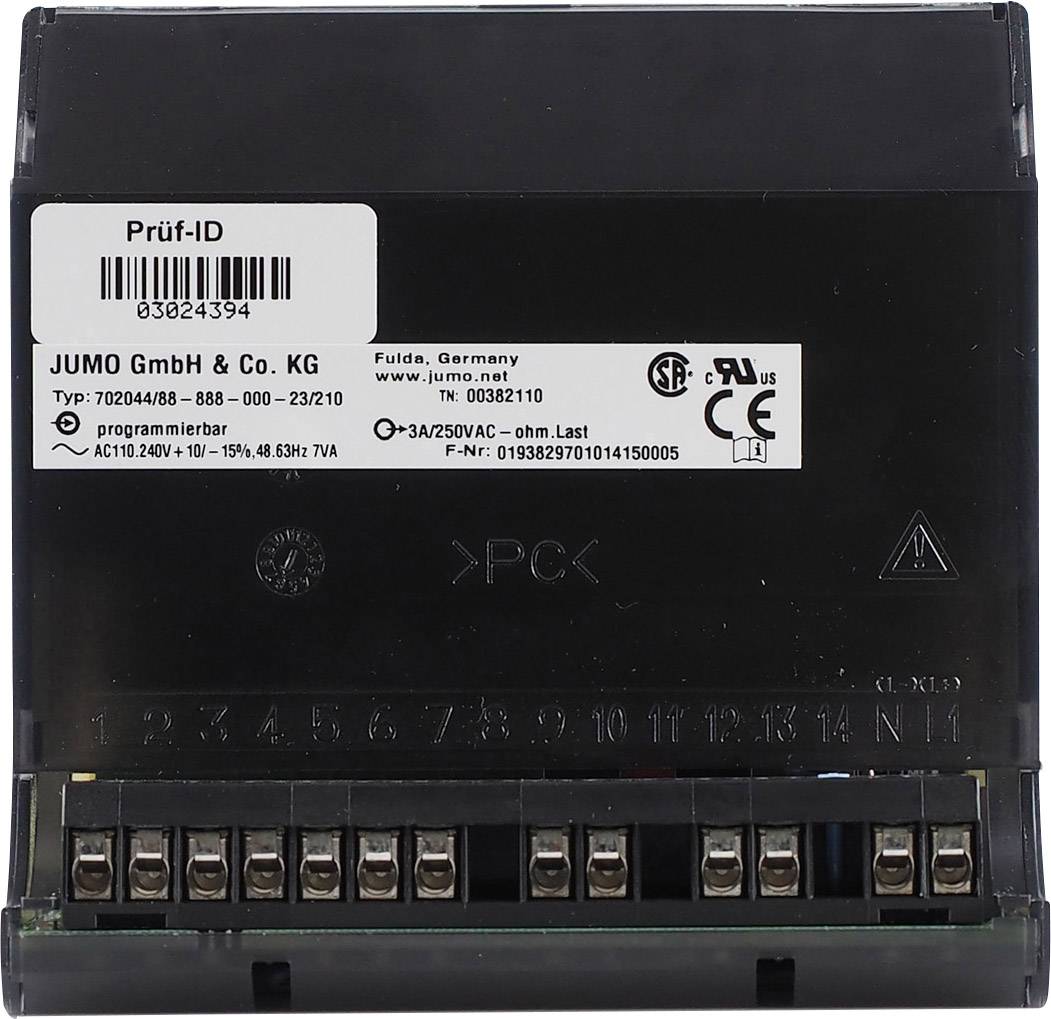 Jumo iTRON 04 PID Temperaturregler Pt100, Pt1000, KTY11-6, L, J, U, T, K, N, S, R, B -200 bis +1820°C Relais 3 A, Transistor