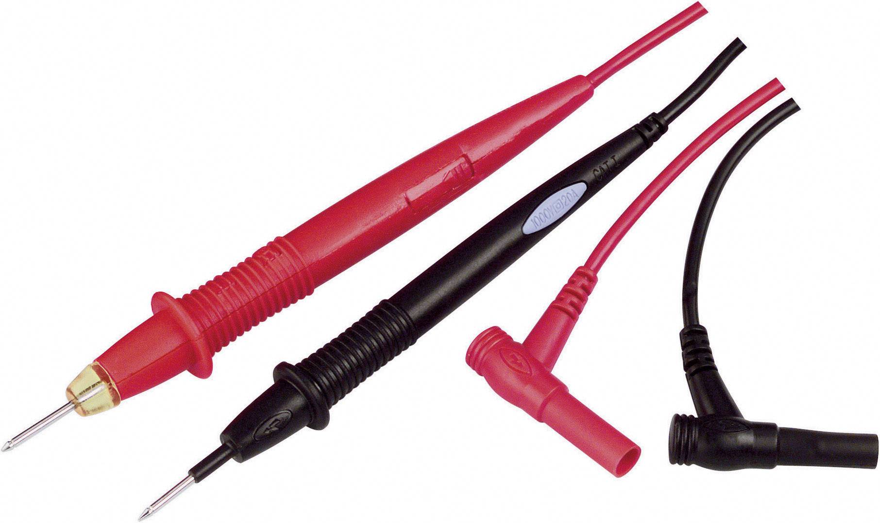 VOLTCRAFT TL-1 Sicherheits-Messleitungs-Set Lamellenstecker 4 mm Prüfspitze 1.00 m Schwarz, Rot 1 Set