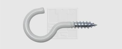 SWG 23953050 Schraubhaken gebogen 28mm Stahl weiss beschichtet 28mm 100St.