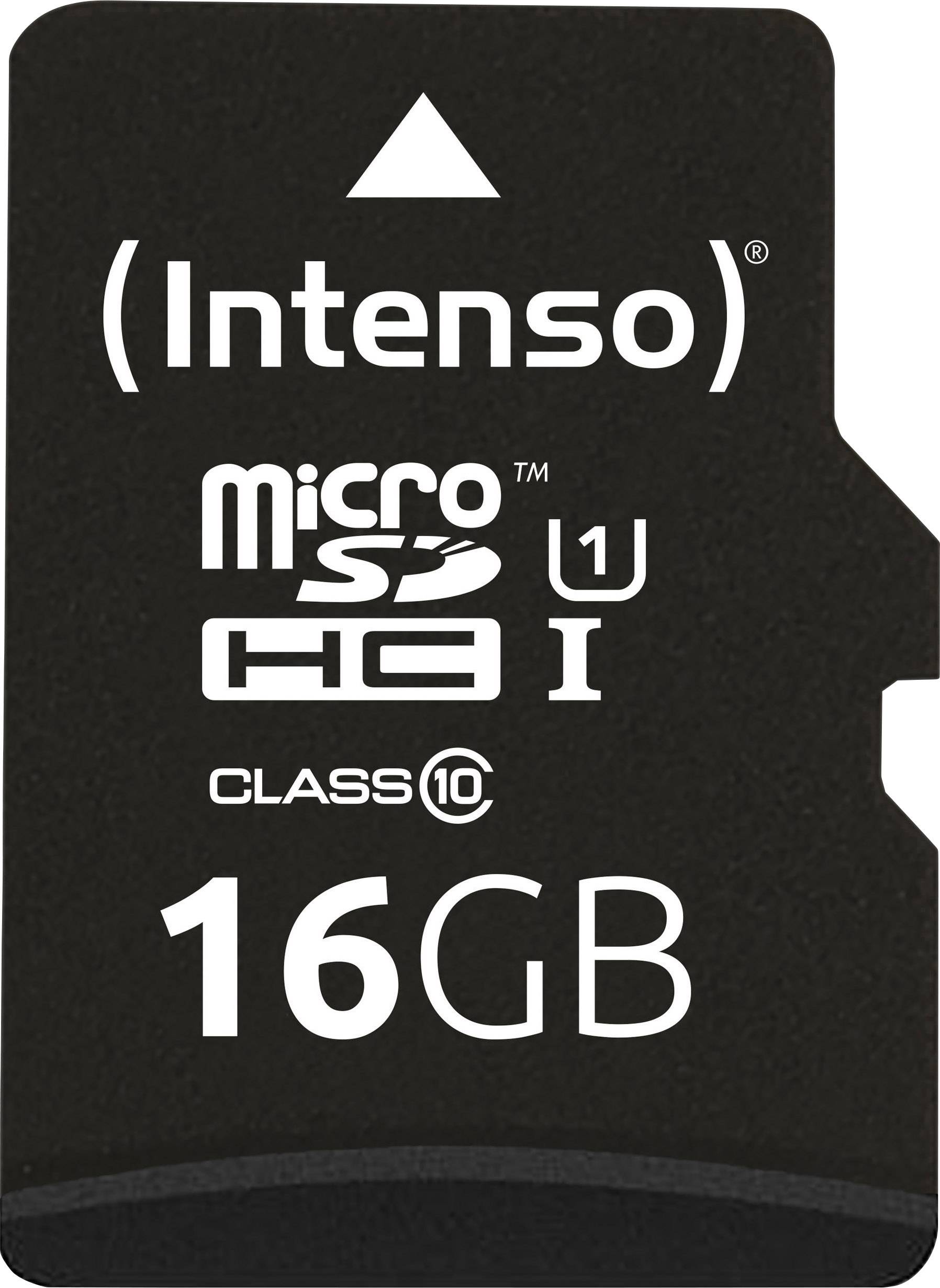 Intenso Premium microSDHC-Karte 16 GB Class 10, UHS-I inkl. SD-Adapter