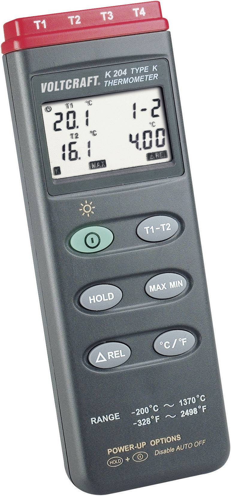 VOLTCRAFT K204 Temperatur-Messgerät kalibriert (DAkkS-akkreditiertes Labor) -200 - +1370°C Fühler-Typ K