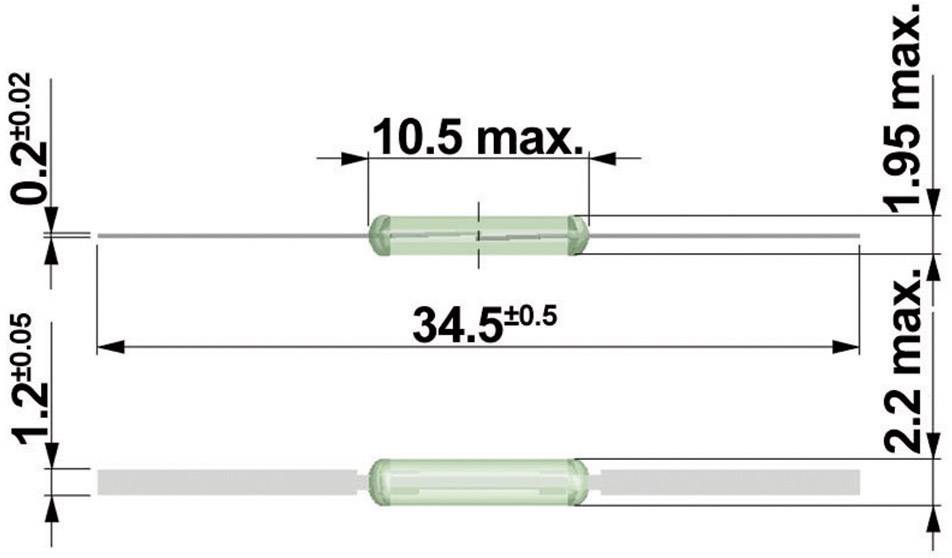 StandexMeder Electronics KSK-1A35-1015 Reed-Kontakt 1 Schließer 200 V/DC, 200 V/AC 1A 20W Glaskolbenlänge:10.5mm