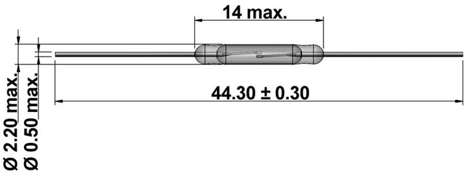 StandexMeder Electronics KSK-1A66-1020 Reed-Kontakt 1 Schließer 180 V/DC 0.5A 10W Glaskolbenlänge:14mm