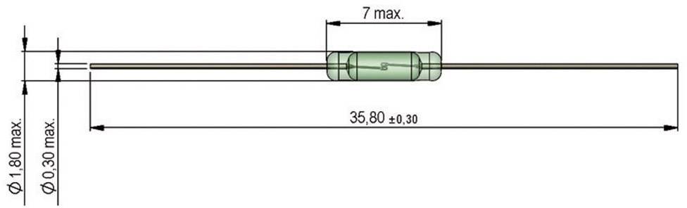 StandexMeder Electronics KSK-1A80-2030 Reed-Kontakt 1 Schließer 170 V/DC, 170 V/AC 0.5A 10W Glaskolbenlänge:7mm