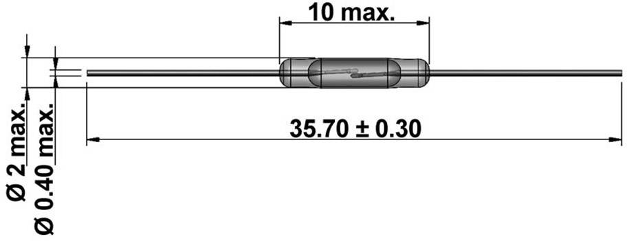 StandexMeder Electronics KSK-1A87-1020 Reed-Kontakt 1 Schließer 200 V/DC, 200 V/AC 0.5A 10W Glaskolbenlänge:10mm